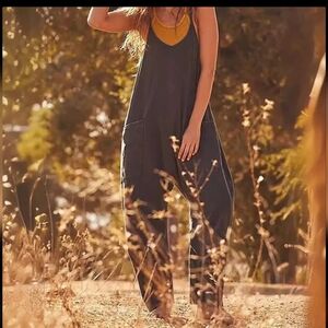 Dark Blue Hot Shot Dupe Jumpsuit